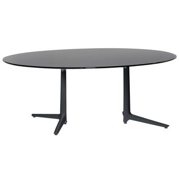 Masa Kartell Multiplo XL design Antonio Citterio 180x90cm h75cm blat sticla negru