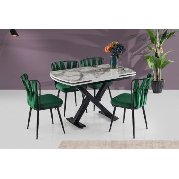 Masă Viva Dining Table, Alb, 80x75x120 cm