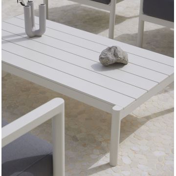 Masuta cafea de exterior Point Origin aluminiu 72x120x30.5cm crem