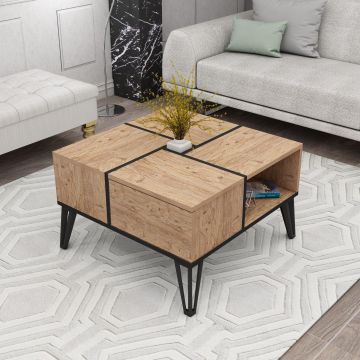 Masuta De Cafea Dursun cu 4 Compartimente, 72x44x72 cm