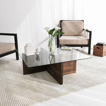 Masuta de cafea Glory - Walnut, Nuc, 90x35x90 cm