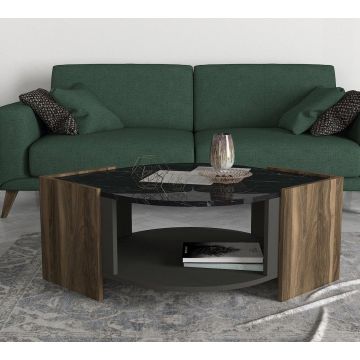 Masuta de cafea Marbel, Nuc, 75 x 40 x 75 cm