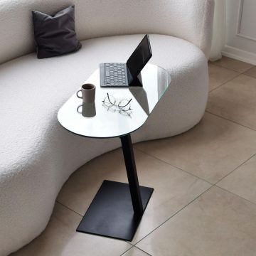 Masuta de cafea Ovale Lungo - Black, Negru, 35x75x70 cm