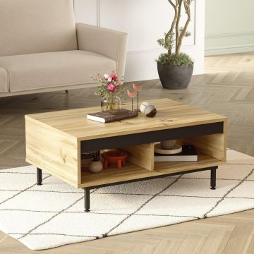 Masuta de cafea Scandivav Stockholm , Stejar - Gri , 90 x 38 x 60 cm