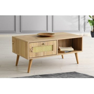 Masuta de cafea Sidyma cu sertar , Stejar, 97 x 45 x 55 cm