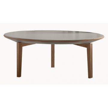 Masuta Gamma Dandy Kong T31 cu top piele categoria H picioare lemn d80cm h30cm Made in Italy