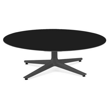 Masuta rotunda Kartell Multiplo Low design Antonio Citterio d118cm h43cm blat sticla negru