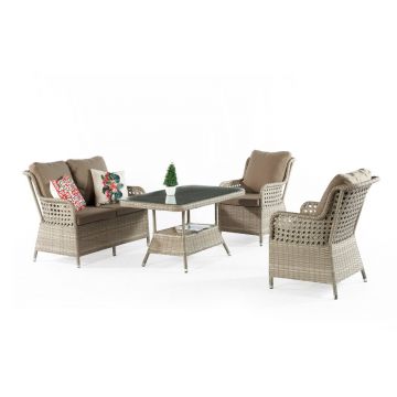 Set de gradina Cenova Cappuccino 136x89x75 cm