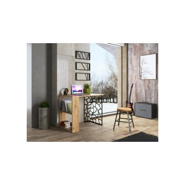 Birou FRN-12036, 90x60x75 cm, Pal Melaminat/Metal, Stejar
