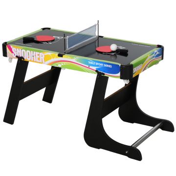 HOMCOM Masă de Joc 4 în 1 pentru Fotbal de Masă, Biliard, Air Hockey și Ping-Pong, 86,5x43,5x64 cm, Multicolor | Aosom Romania