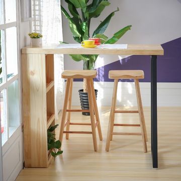 Masa bucatarie ,tip bar, lemn.seria wood A-620,pin natur-negru,90x30x90cm, 30102