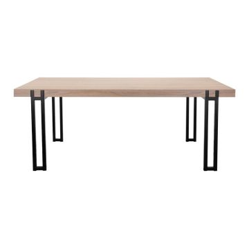 Masă de dining în culoare naturală cu blat cu aspect de lemn de stejar 90x160 cm Azuma – Støraa