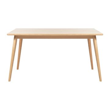 Masă de dining în culoare naturală extensibilă cu blat cu aspect de lemn de stejar 150x90 cm Barrali – Unique Furniture
