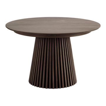 Masă de dining rotundă extensibilă cu blat cu aspect de lemn de stejar ø 120 cm Osaka – House Nordic
