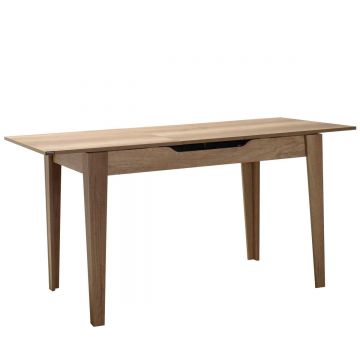 Masa Dining Adore Extensibila, Alb / Lemn Natural / Nuc , 120-150 x 75 x 70