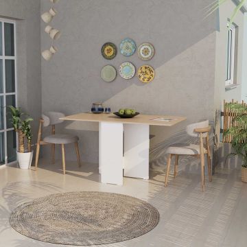 Masa pliabila dining Adore, Alb, 28-84-140 x 75 x 77 cm