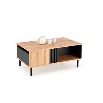 Masuta de Cafea HAGEN 281, 100x60x43 cm, Metal/Pal Melaminat, Stejar Artisan/Negru
