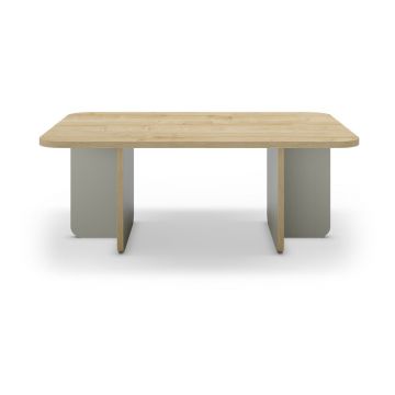 Măsuță de cafea verde-deschis/în culoare naturală cu blat cu aspect de lemn de stejar 56x100 cm Hillary – Marckeric