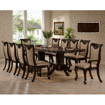 Set masa AC3268T + 10 Scaune, Dark Brown