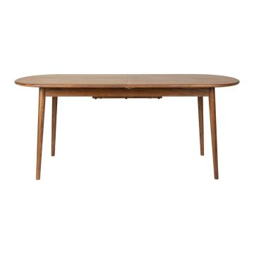 Masă de dining extensibilă cu blat cu aspect de lemn de nuc cu blat suplimentar 90x180 cm Twist – Zuiver