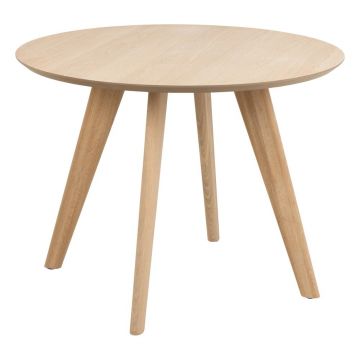 Masă de dining rotundă cu blat cu aspect de lemn de stejar ø 100 cm Townsville – Actona