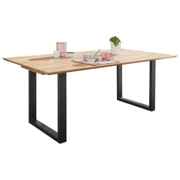 Masă din lemn, metal, 140/90/75 cm,