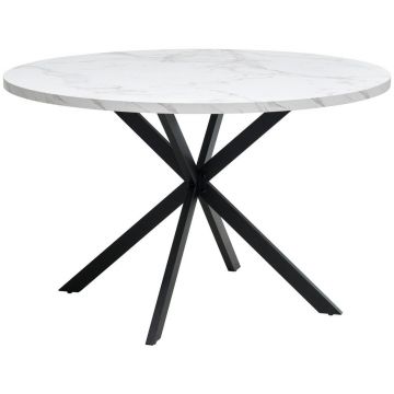 Masă din metal, material pe bază de lemn, 120/120/75 cm,