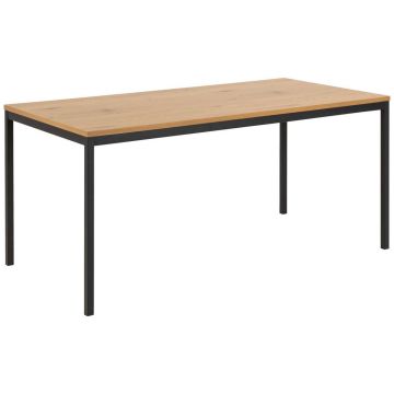 Masă din metal, material pe bază de lemn, 160/80/74 cm,