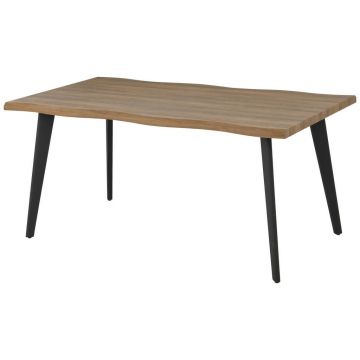 Masă din metal, material pe bază de lemn, 160/90/76 cm,