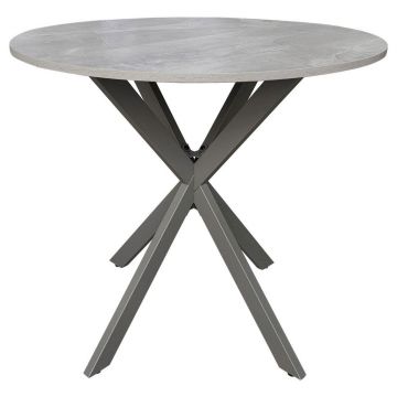 Masă din metal, material pe bază de lemn, 80/80/75 cm,