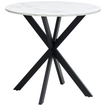 Masă din metal, material pe bază de lemn, 80/80/75 cm,