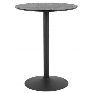 Masa de bar din furnir si metal Ibiza Negru, Ø80xH105 cm