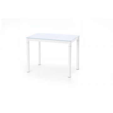 Masa din sticla si metal Argyro White, L100xl60xH75 cm