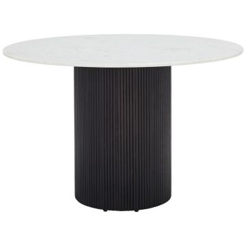 Masă din lemn, piatră, 120/120/76 cm,