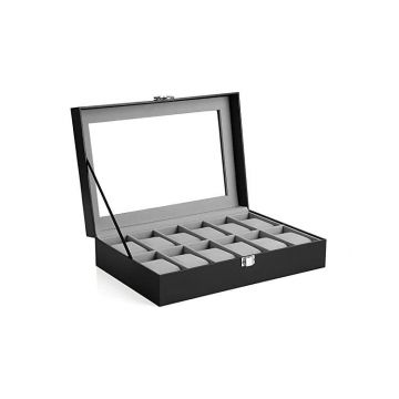 Cutie pentru ceasuri Model Luxury Vault, Negru, 30.2x20.2x8.1 cm