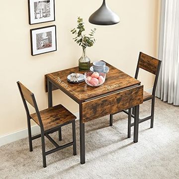 Masa Dining extensibila, Vasagle, Negru , 120x78x75 cm