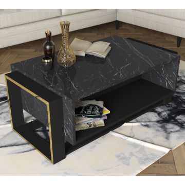 Măsuţă de cafea Bianco Negru 106.4x40.4x60 cm