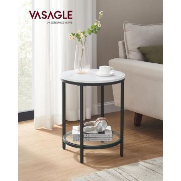 Masuta de Cafea Model Jazmine, 45x45x55 cm, Negru, Blat Sticla securizata