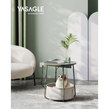 Masuta laterala cu priza Vasagle Verde 45x45x50 cm