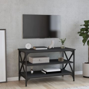 Gossi comoda tv, negru, 80x40x50 cm, lemn prelucrat