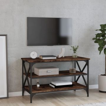 Gossi comoda tv, stejar fumuriu, 80x40x50 cm, lemn prelucrat