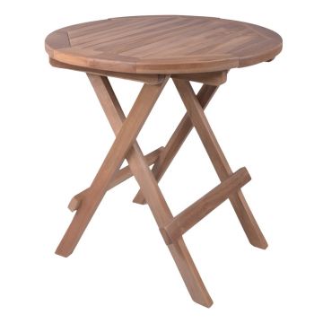 Masă auxiliară de grădină rotundă din lemn de tec ø 50 cm Luang – Garden Pleasure