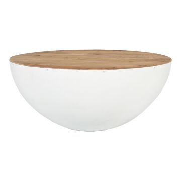 Masa de cafea Boho Coffelty, Alb, 90x90x40 cm