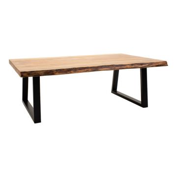 Masa de cafea Miles Boho, Lemn de salcam, Grosime 3 cm, Natural, 115x60x45 cm