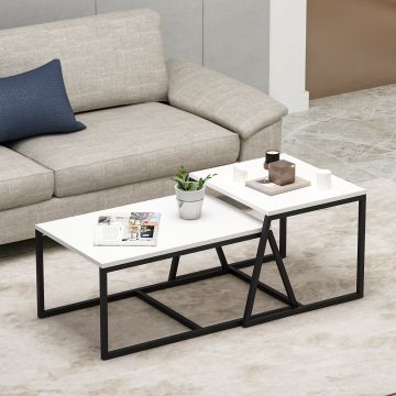 Masa de cafea Minimal Inarch, antracit - alb, 55x57 cm