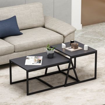 Masa de cafea Minimal Inarch, antracit - alb, 55x57 cm