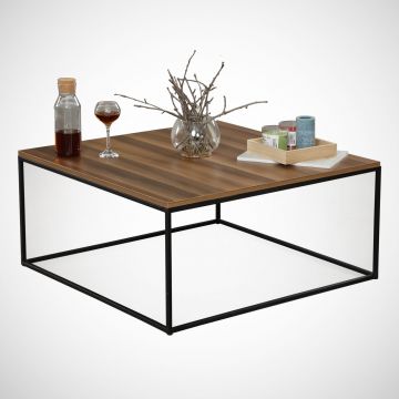 Masă de cafea Poli Comforty, stejar - nuc, 75x75x43 cm