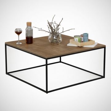 Masă de cafea Poli Comforty, stejar - nuc, 75x75x43 cm