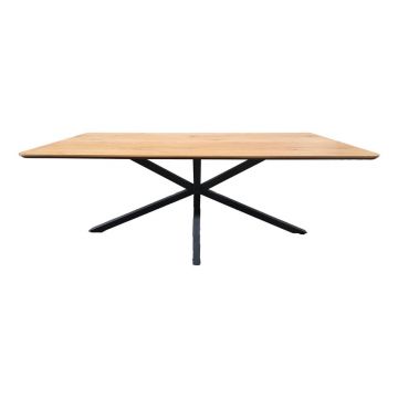 Masă de dining cu blat cu aspect de lemn de stejar 100x200 cm Cesura – Unique Furniture