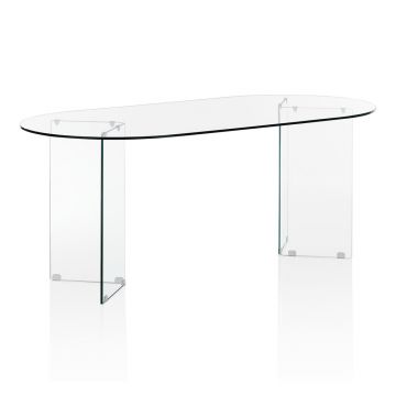 Masă de dining din sticlă 90x180 cm Kaya – Tomasucci